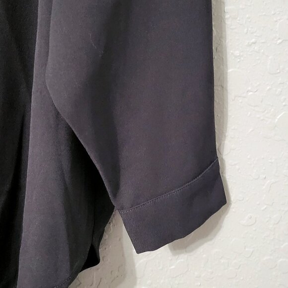 Andree by Unit Womens Long Sleeve Button Up Shirt Sz S Black Oversized Lagenlook - Picture 6 of 10